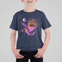 Princess Cat Howling To The Moon Vintage 90s Nature T Shirt For Kid