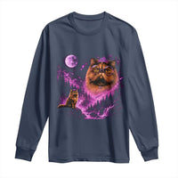 Princess Cat Howling To The Moon Vintage 90s Nature Long Sleeve Shirt