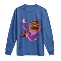 Princess Cat Howling To The Moon Vintage 90s Nature Long Sleeve Shirt