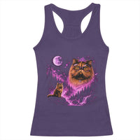 Princess Cat Howling To The Moon Vintage 90s Nature Racerback Tank Top