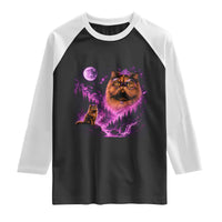 Princess Cat Howling To The Moon Vintage 90s Nature Raglan Shirt