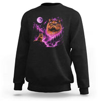Princess Cat Howling To The Moon Vintage 90s Nature Sweatshirt