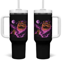 Princess Cat Howling To The Moon Vintage 90s Nature Tumbler With Handle