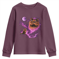 Princess Cat Howling To The Moon Vintage 90s Nature Youth Sweatshirt