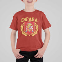 Espana Escudo Retro Spain Coat of Arms Español T Shirt For Kid