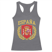Espana Escudo Retro Spain Coat of Arms Español Racerback Tank Top
