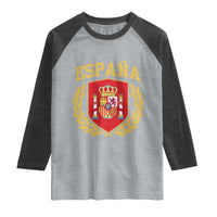 Espana Escudo Retro Spain Coat of Arms Español Raglan Shirt