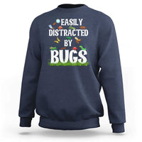 Funny Insects Sweatshirt Easily Distracted By Bugs Science School - Wonder Print Shop