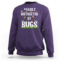 Funny Insects Sweatshirt Easily Distracted By Bugs Science School - Wonder Print Shop