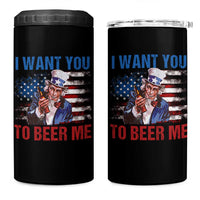 Funny Uncle Sam 4 in 1 Can Cooler Tumbler I Want You To Beer Me American Flag - Wonder Print Shop
