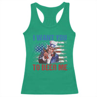 Funny Uncle Sam Racerback Tank Top I Want You To Beer Me American Flag - Wonder Print Shop