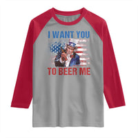 Funny Uncle Sam Raglan Shirt I Want You To Beer Me American Flag - Wonder Print Shop