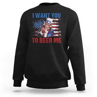 Funny Uncle Sam Sweatshirt I Want You To Beer Me American Flag - Wonder Print Shop