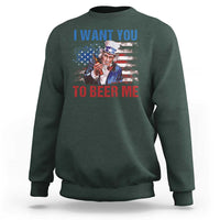 Funny Uncle Sam Sweatshirt I Want You To Beer Me American Flag - Wonder Print Shop