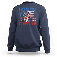 Funny Uncle Sam Sweatshirt I Want You To Beer Me American Flag - Wonder Print Shop