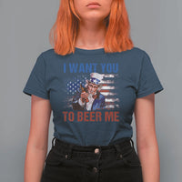 Funny Uncle Sam T Shirt For Women I Want You To Beer Me American Flag - Wonder Print Shop