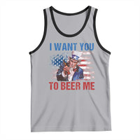 Funny Uncle Sam Tank Top I Want You To Beer Me American Flag - Wonder Print Shop