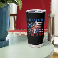 Funny Uncle Sam Tumbler Cup I Want You To Beer Me American Flag - Wonder Print Shop