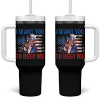 Funny Uncle Sam Tumbler With Handle I Want You To Beer Me American Flag - Wonder Print Shop