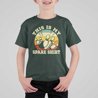 Funny Bowling T Shirt For Kid This Is My Spare Shirt Retro Ball Pins Strike Spilt - Wonder Print Shop
