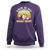 Funny Bowling Sweatshirt This Is My Spare Shirt Retro Ball Pins Strike Spilt - Wonder Print Shop