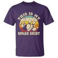 Funny Bowling T Shirt This Is My Spare Shirt Retro Ball Pins Strike Spilt - Wonder Print Shop