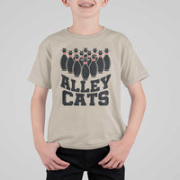 Funny Bowling T Shirt For Kid Alley Cats Bowler Player Pins Strike - Wonder Print Shop