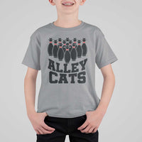 Funny Bowling T Shirt For Kid Alley Cats Bowler Player Pins Strike - Wonder Print Shop