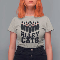 Funny Bowling T Shirt For Women Alley Cats Bowler Player Pins Strike - Wonder Print Shop