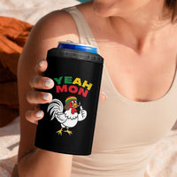 Jamaica Chicken 4 in 1 Can Cooler Tumbler Yeah Mon Jamaican Rastacap - Wonder Print Shop