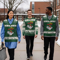 Jamaica Chicken V-Neck Knit Sweater Vest Yeah Mon Jamaican Rastacap - Wonder Print Shop