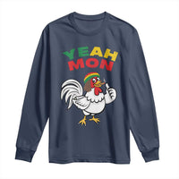 Jamaica Chicken Long Sleeve Shirt Yeah Mon Jamaican Rastacap - Wonder Print Shop