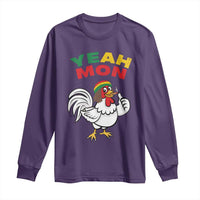 Jamaica Chicken Long Sleeve Shirt Yeah Mon Jamaican Rastacap - Wonder Print Shop