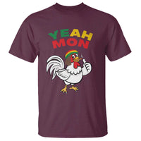 Jamaica Chicken T Shirt Yeah Mon Jamaican Rastacap - Wonder Print Shop