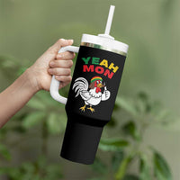 Jamaica Chicken Tumbler With Handle Yeah Mon Jamaican Rastacap - Wonder Print Shop