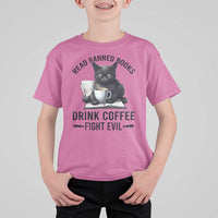 Funny Reading Cat T Shirt For Kid Read Banned Books Drink Coffee Fight Evil BookWorm - Wonder Print Shop