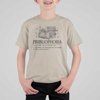 Funny Reading T Shirt For Kid Abibliophobia Bookworm Reader Butterfly Flower - Wonder Print Shop