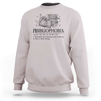 Funny Reading Sweatshirt Abibliophobia Bookworm Reader Butterfly Flower - Wonder Print Shop