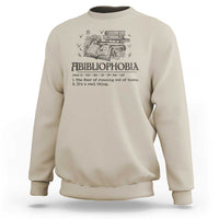 Funny Reading Sweatshirt Abibliophobia Bookworm Reader Butterfly Flower - Wonder Print Shop