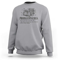 Funny Reading Sweatshirt Abibliophobia Bookworm Reader Butterfly Flower - Wonder Print Shop