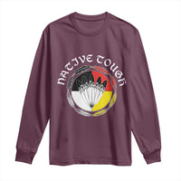 Native Tough Long Sleeve Shirt Indian American Medicine Wheel Feathers - Wonder Print Shop