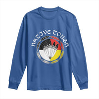 Native Tough Long Sleeve Shirt Indian American Medicine Wheel Feathers - Wonder Print Shop