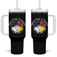 Native Tough Tumbler With Handle Indian American Medicine Wheel Feathers - Wonder Print Shop