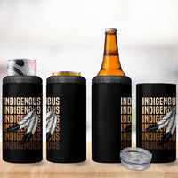 Indigenous Pride 4 in 1 Can Cooler Tumbler Native American Heritage Feathers Dreamcatcher - Wonder Print Shop
