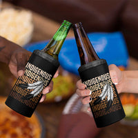 Indigenous Pride 4 in 1 Can Cooler Tumbler Native American Heritage Feathers Dreamcatcher - Wonder Print Shop