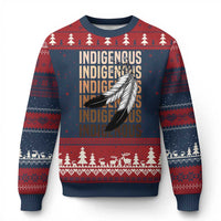 Indigenous Pride Ugly Christmas Sweater Native American Heritage Feathers Dreamcatcher - Wonder Print Shop