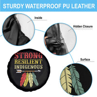 Native American Strong Resilient Indigenous Spare Tire Cover Retro Vintage Feathers - Wonder Print Shop