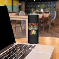 Native American Strong Resilient Indigenous Skinny Tumbler Retro Vintage Feathers - Wonder Print Shop