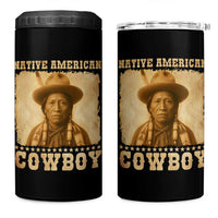 Native American Cowboy 4 in 1 Can Cooler Tumbler Vintage Western Country Portrait - Wonder Print Shop