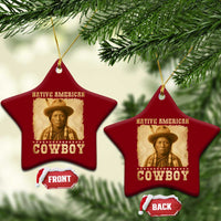 Native American Cowboy Ceramic Ornament Vintage Western Country Portrait